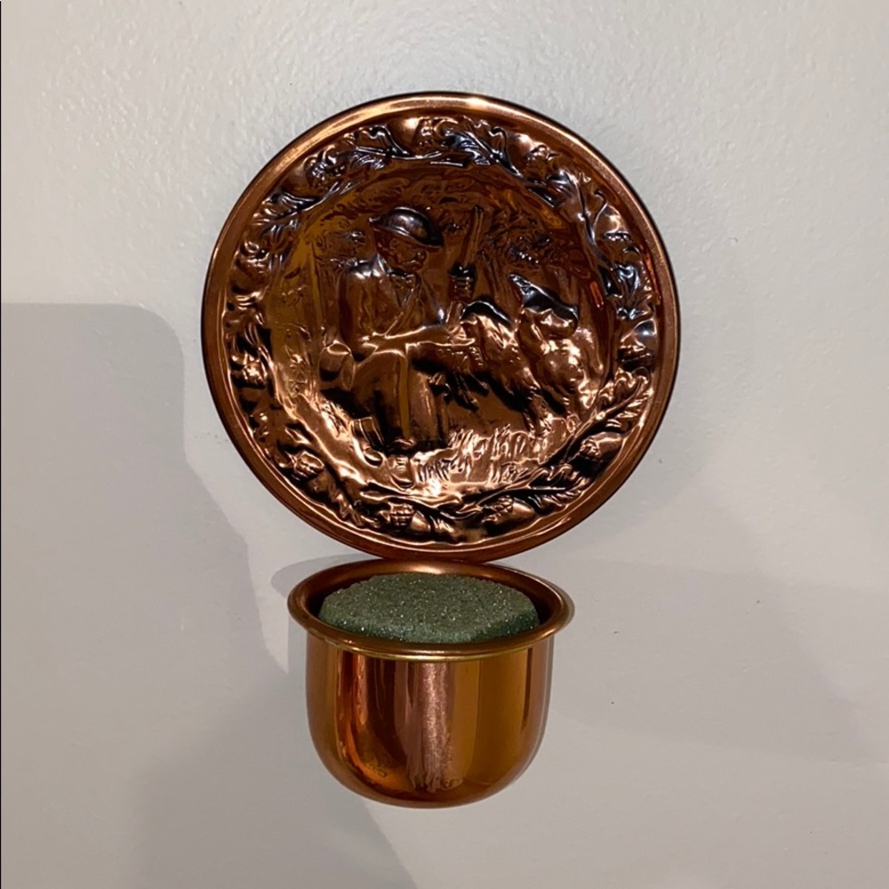 🔥Small Copper Decorative Plate With plant stand